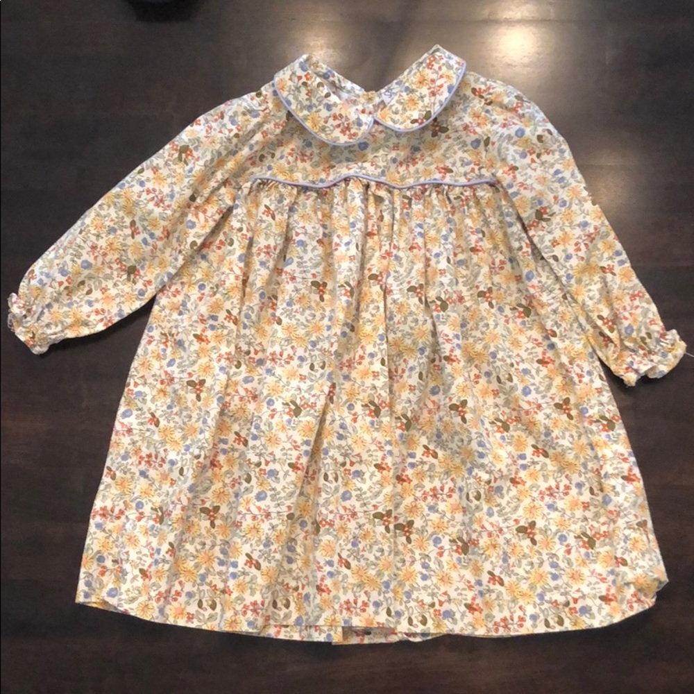 Floral Jumper 2T with pale blue piping
